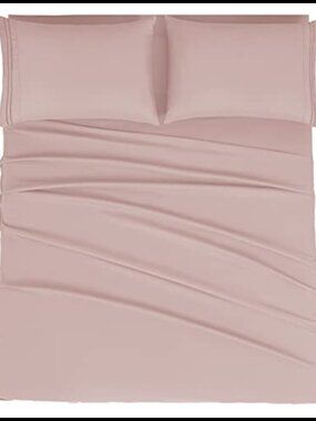 Queen Sheet Set 4 Piece Double Brushed Microfiber Deep Pocket Bedding